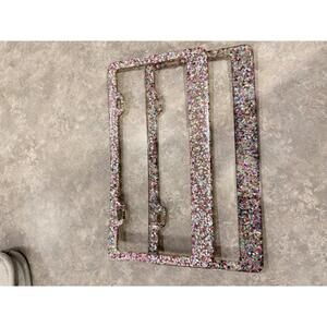 Handmade Glitter Resin License Plate Frames - Set of 2